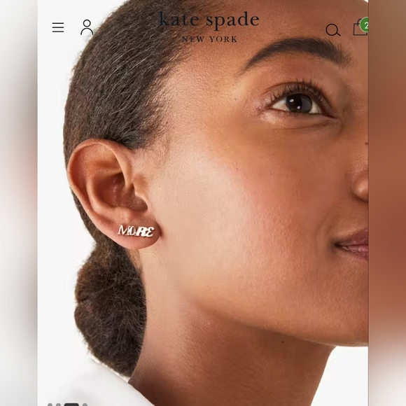 NWT Kate Spade More Love Studs - Spell it Out Collection rose gold/ clear stone - Picture 15 of 16